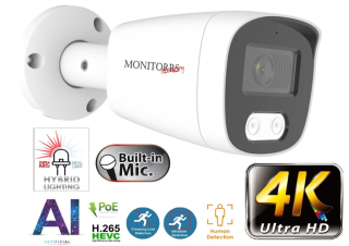 Monitorrs Security AI hybrid Light IP kamera 8 MPix WT (6484)